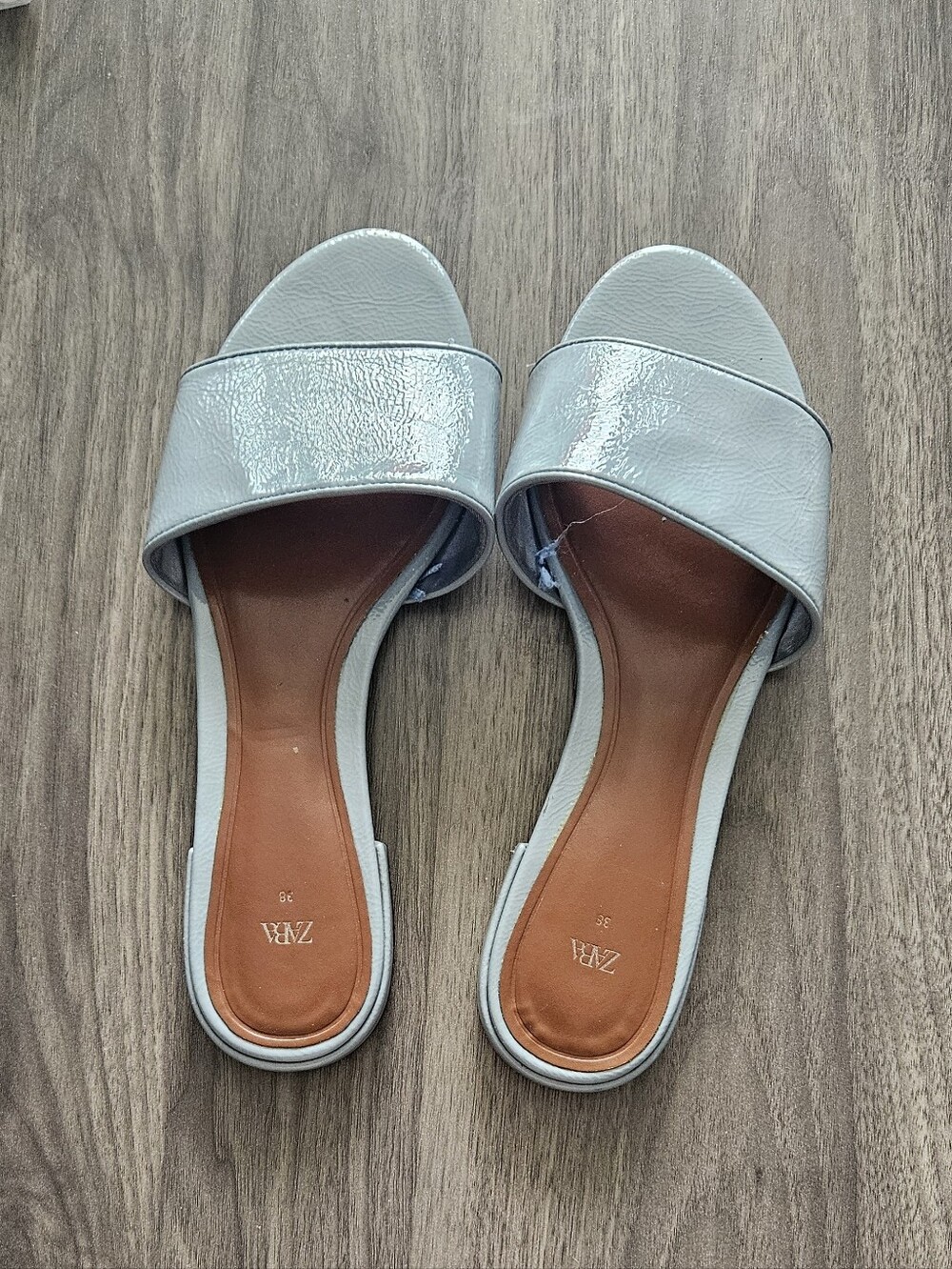 ✨️SALE✨️ Zara Patent Pale Blue Sandals - Picture 5 of 6